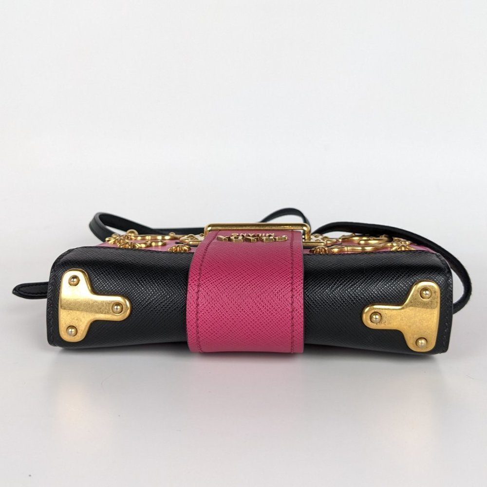 Prada Dark Pink Leather Astrology Small Cahier Crossbody Bag - Picture 5 of 10